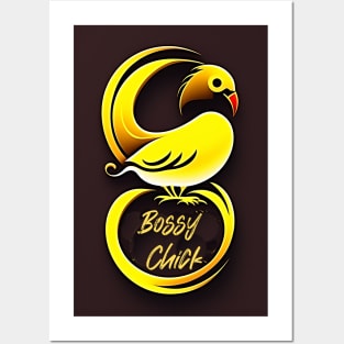 Bossy Chick (logo of a female chicken) Posters and Art